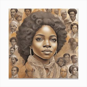 Portrait Of African American Women Canvas Print