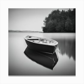 Boat On A Lake 2 Canvas Print