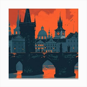 A Prague With Charles Bridge Lofi Illustration 1720467760 1 Canvas Print