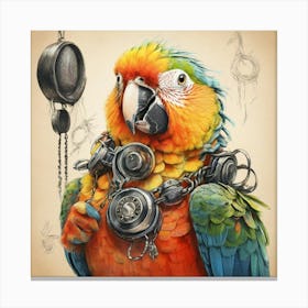 Steampunk Parrot Canvas Print