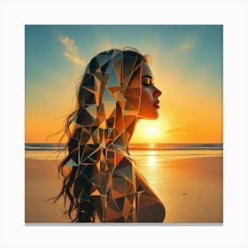 Portrait Of A Woman At Sunset Canvas Print