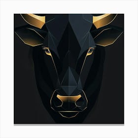 Black and Gold Bull Head Canvas Print