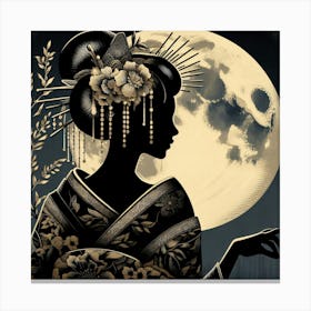 Creative Geisha Illustration 46 Canvas Print