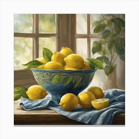 Lemons In A Bowl 1 Canvas Print