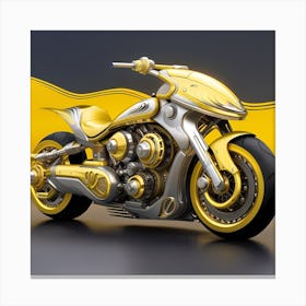 Golden Motorcycle 2 Canvas Print