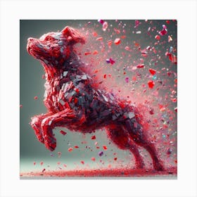 Dog from red glass 2 Canvas Print