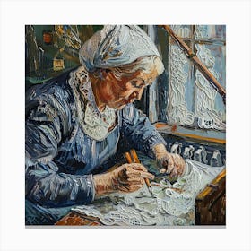 Van Gogh Style: The Lacemaker Series 1 Canvas Print
