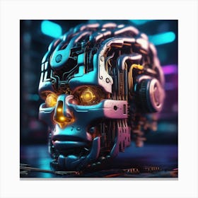 Futuristic Robot Head 7 Canvas Print