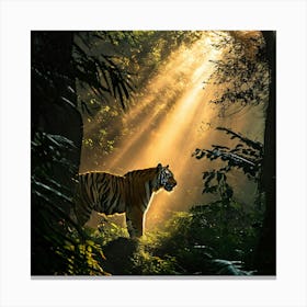 Tiger In The Forest art print 7 Canvas Print