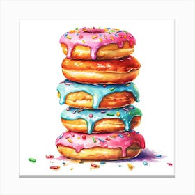 Stack Of Sprinkles Donuts 8 Canvas Print
