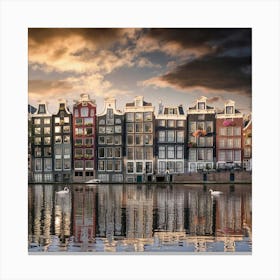 Amsterdam In A Row Canvas Print