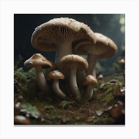 Mushrooms In The Forest 18 Canvas Print