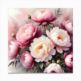 Pink Peonies 3 Canvas Print