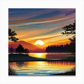 Sunset Painting 11 Canvas Print