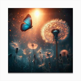 Dandelion And Butterfly Canvas Print