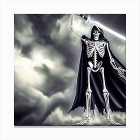 Skeleton Holding Sword 1 Canvas Print