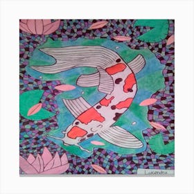 Koi Fish in a Pond Canvas Print