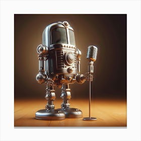 Microphone Robot18 Canvas Print