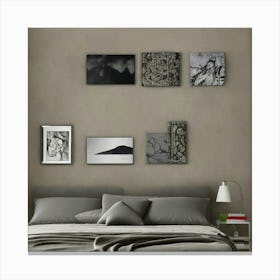 Black And White Bedroom Canvas Print