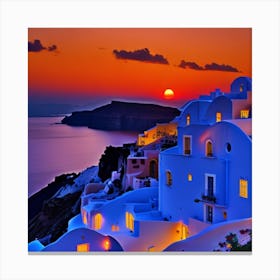 Sunset In Oia Canvas Print
