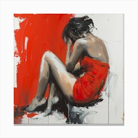 Red Woman In Red Dress Canvas Print