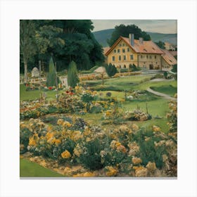 Gustav Klimt Style Farm Garden 29 Canvas Print