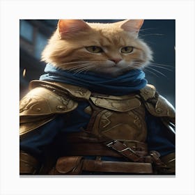 Cat In Armor Canvas Print