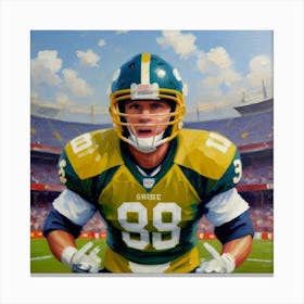 High Impact Football Player in Motion Canvas Print