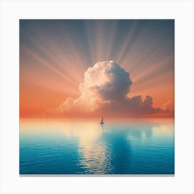 Sailboat In The Ocean 1 Canvas Print