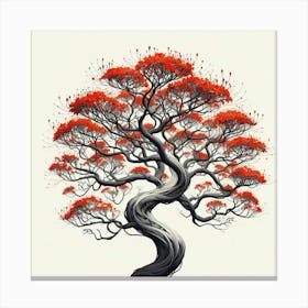 Abstract modernist Erythrina tree Canvas Print