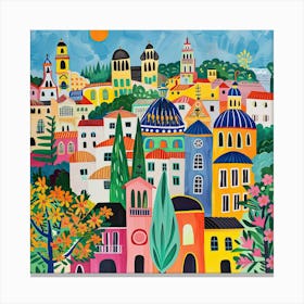 Kids Travel Illustration Madrid 2 Canvas Print