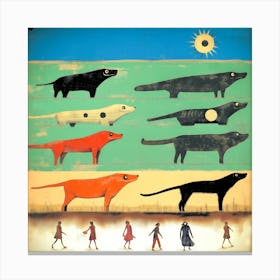 Horisontal Dogs I Canvas Print