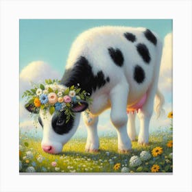 Cow In The Meadow 1 Canvas Print