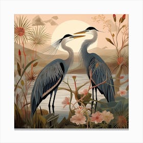 Bird In Nature Great Blue Heron 6 Canvas Print