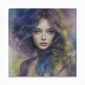 Woman With Purple Hair Canvas Print