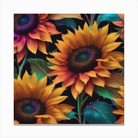 Sunflowers Wallpaper Canvas Print