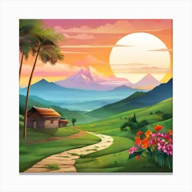 Landscape Painting 10 Canvas Print