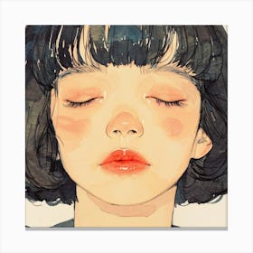 Watercolor Of A Girl 1 Canvas Print