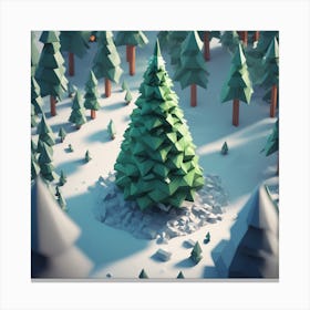 Christmas Tree In The Forest 104 Canvas Print