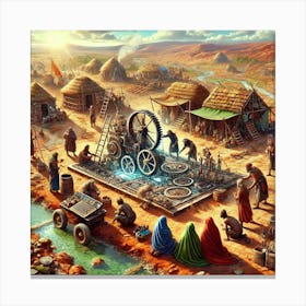 A Vibrant Scene Depicting The Rediscovery Of Technology On Mars Canvas Print