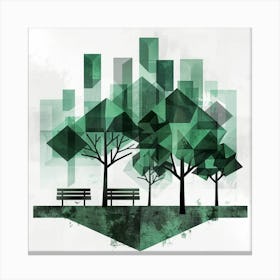 Tree And City Canvas Print