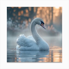 Swan in water 1 Canvas Print