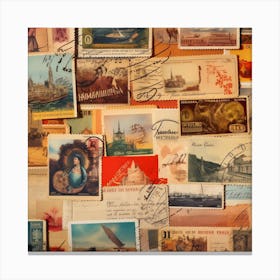 Postage Stamps Collection Photo Canvas Print