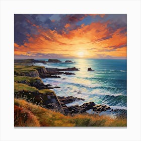 Sunset At The Coast Canvas Print