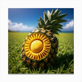 Pineapple On The Grass Canvas Print