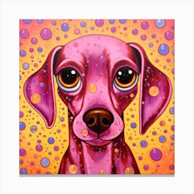 Pink Dachshund Canvas Print