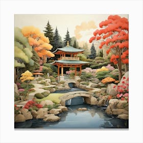 In The Garden Japanese Friendship Garden Art Print 2 Canvas Print