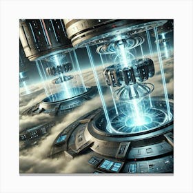 A Futuristic And Advanced Scene Depicting The Graviton Generators Canvas Print