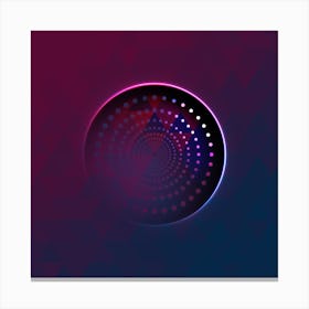 Geometric Neon Glyph on Jewel Tone Triangle Pattern 381 Canvas Print