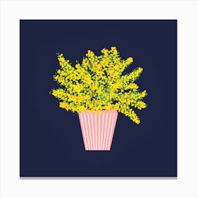 Yellow Flowers In A Pot Canvas Print